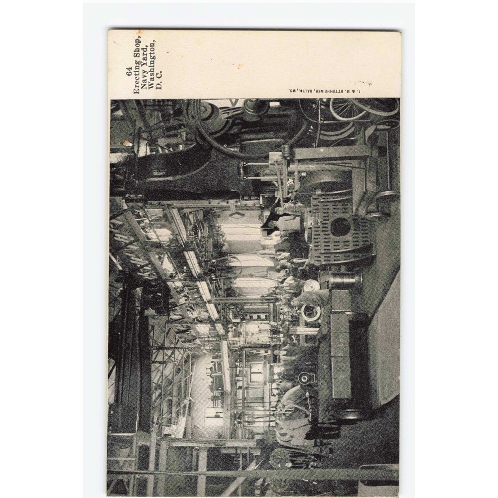 Vintage Postcard 64 Erecting Shop Navy Yard Washington DC Ottenheimer BW